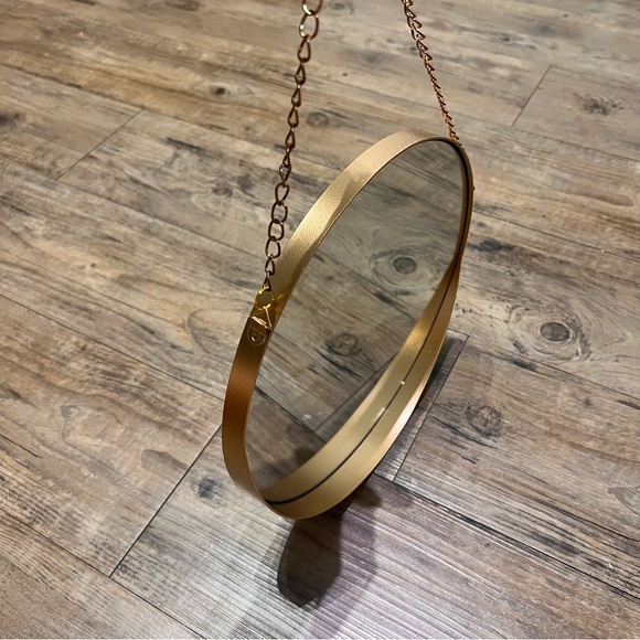 Nordic Round Gold Hanging Mirror Metal Frame Gold Decorative Wall Glass Decor - Picture 6 of 10